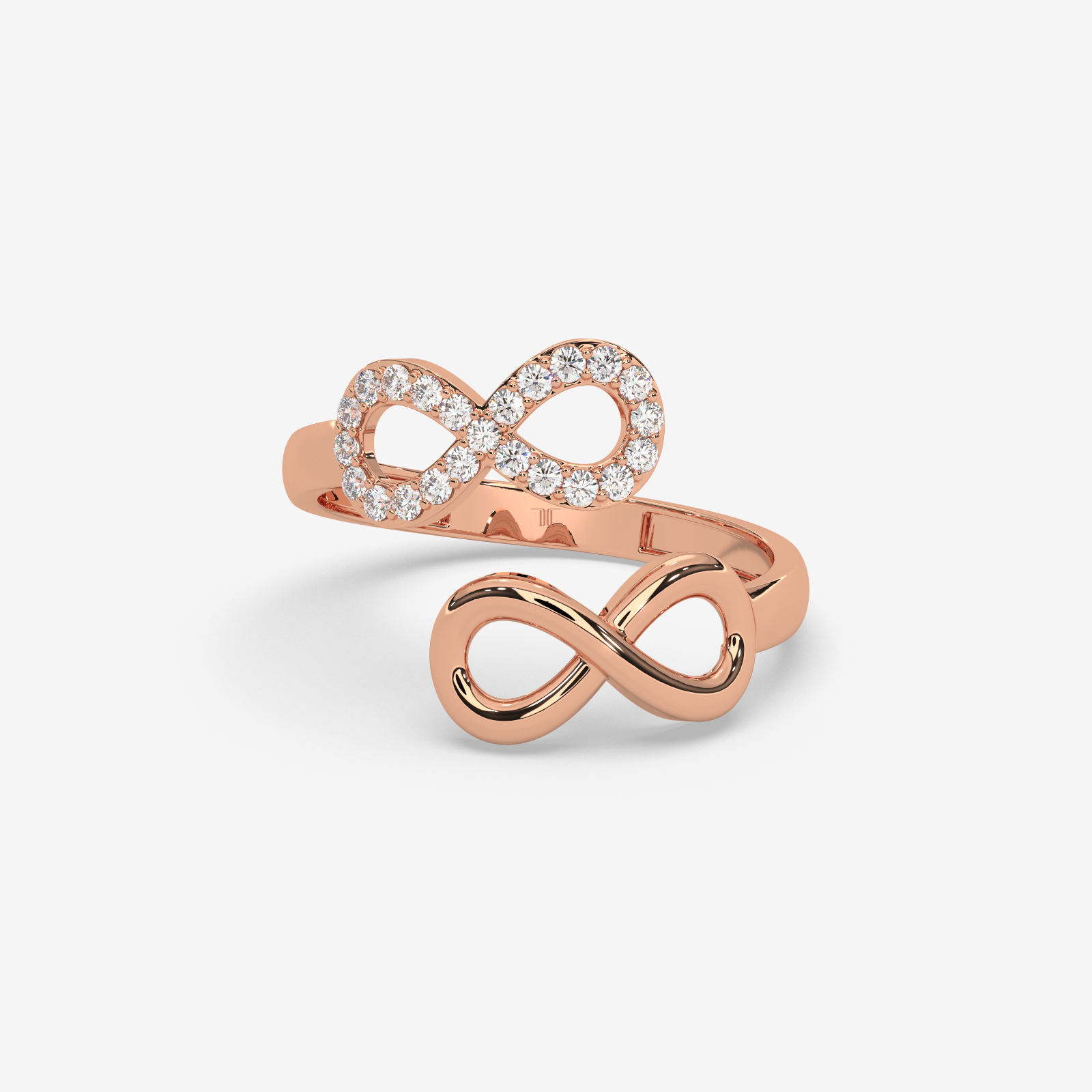 Solid 18K Gold Double Infinity Diamond Ring | Eternal Love Statement Band
