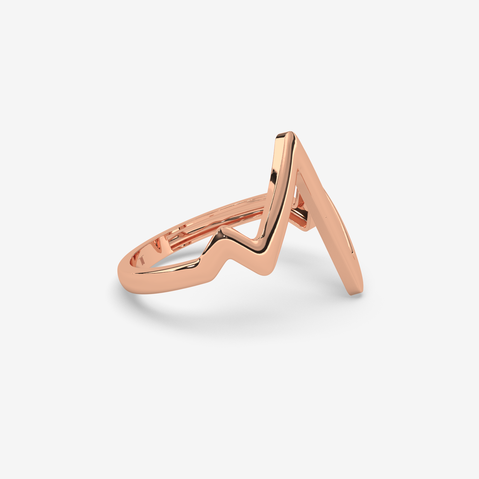 Solid Gold Zig Zag Statement Ring | Minimalist Geometric Chevron Band for Women