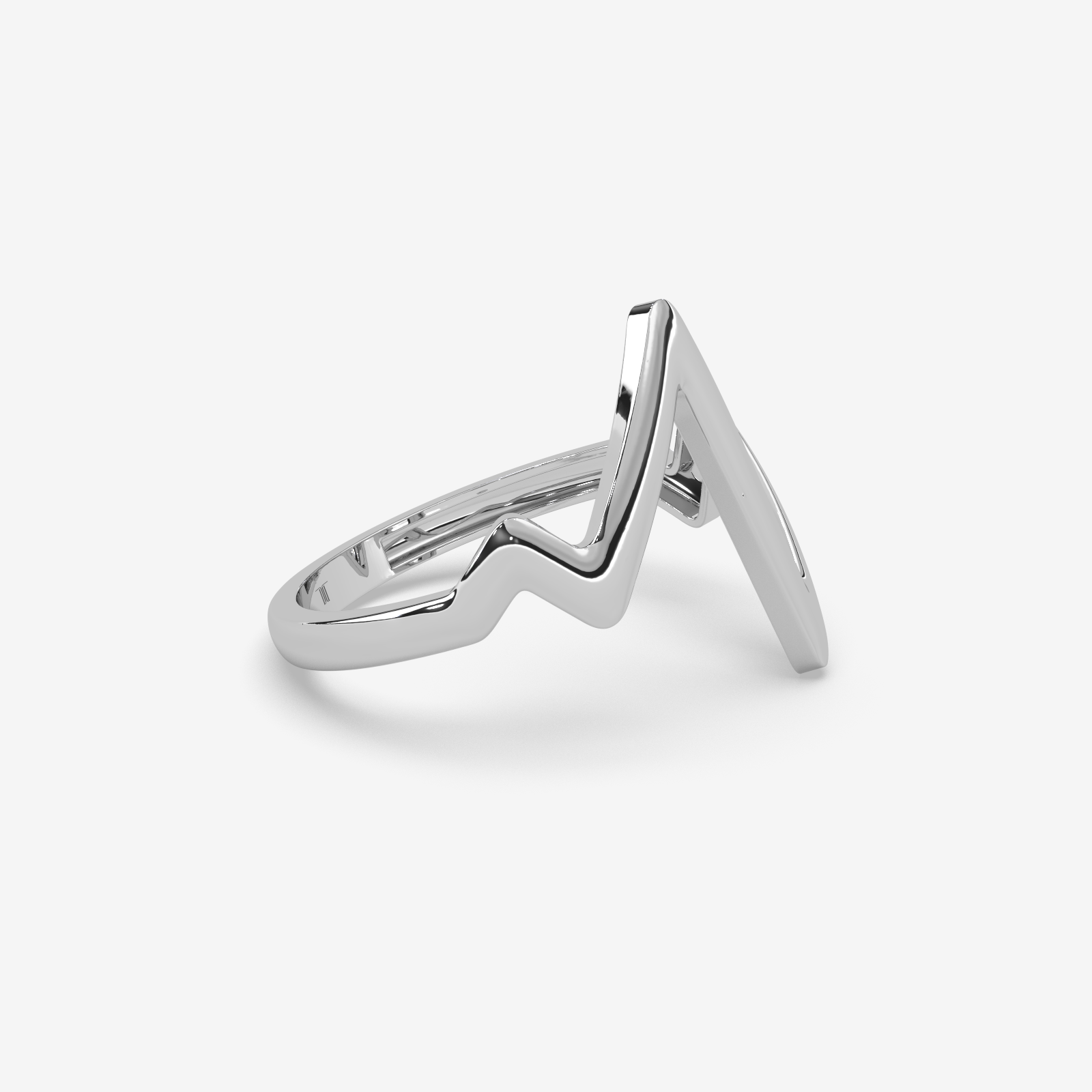 Solid Gold Zig Zag Statement Ring | Minimalist Geometric Chevron Band for Women