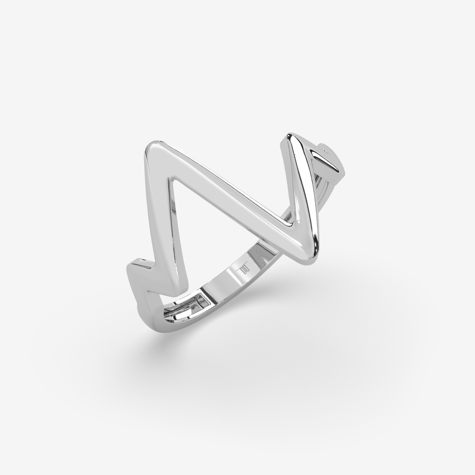 Solid Gold Zig Zag Statement Ring | Minimalist Geometric Chevron Band for Women