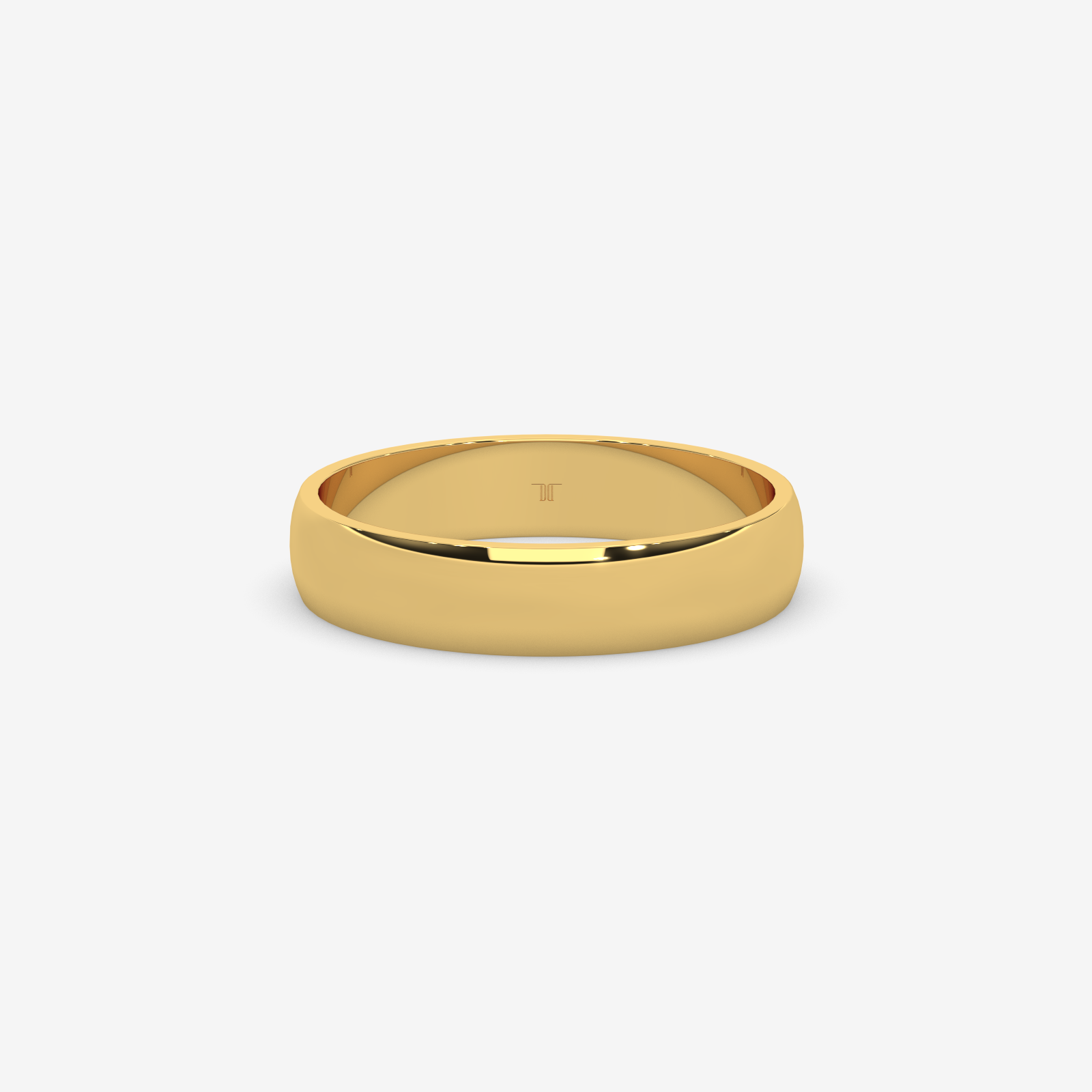 18K Solid Gold Dome Ring | Unisex Comfort-Fit High-Polished Wedding Band