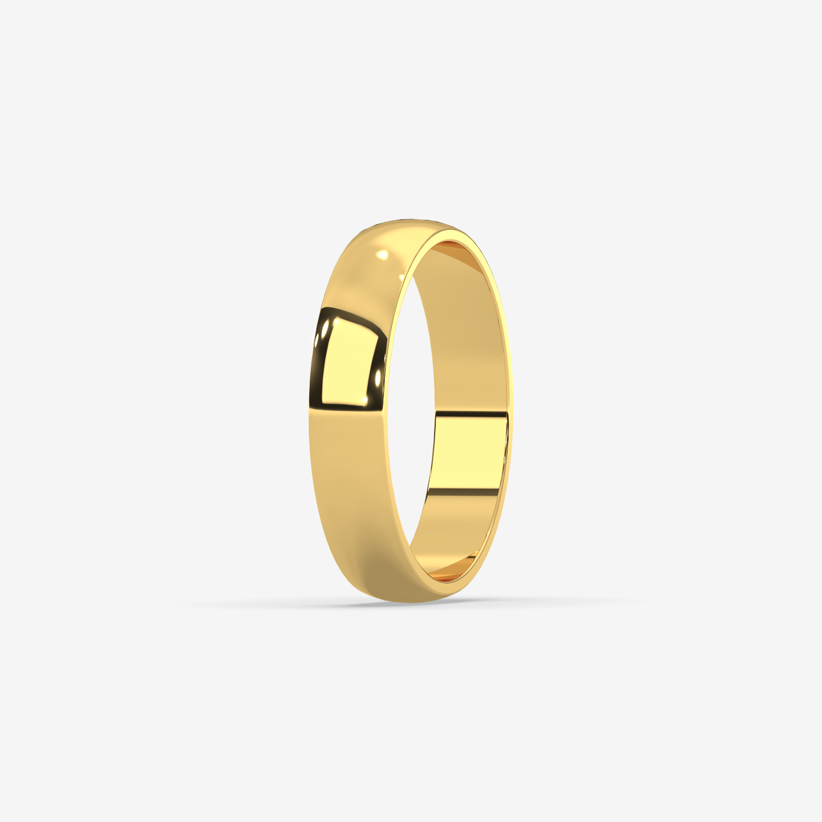 18K Solid Gold Dome Ring | Unisex Comfort-Fit High-Polished Wedding Band