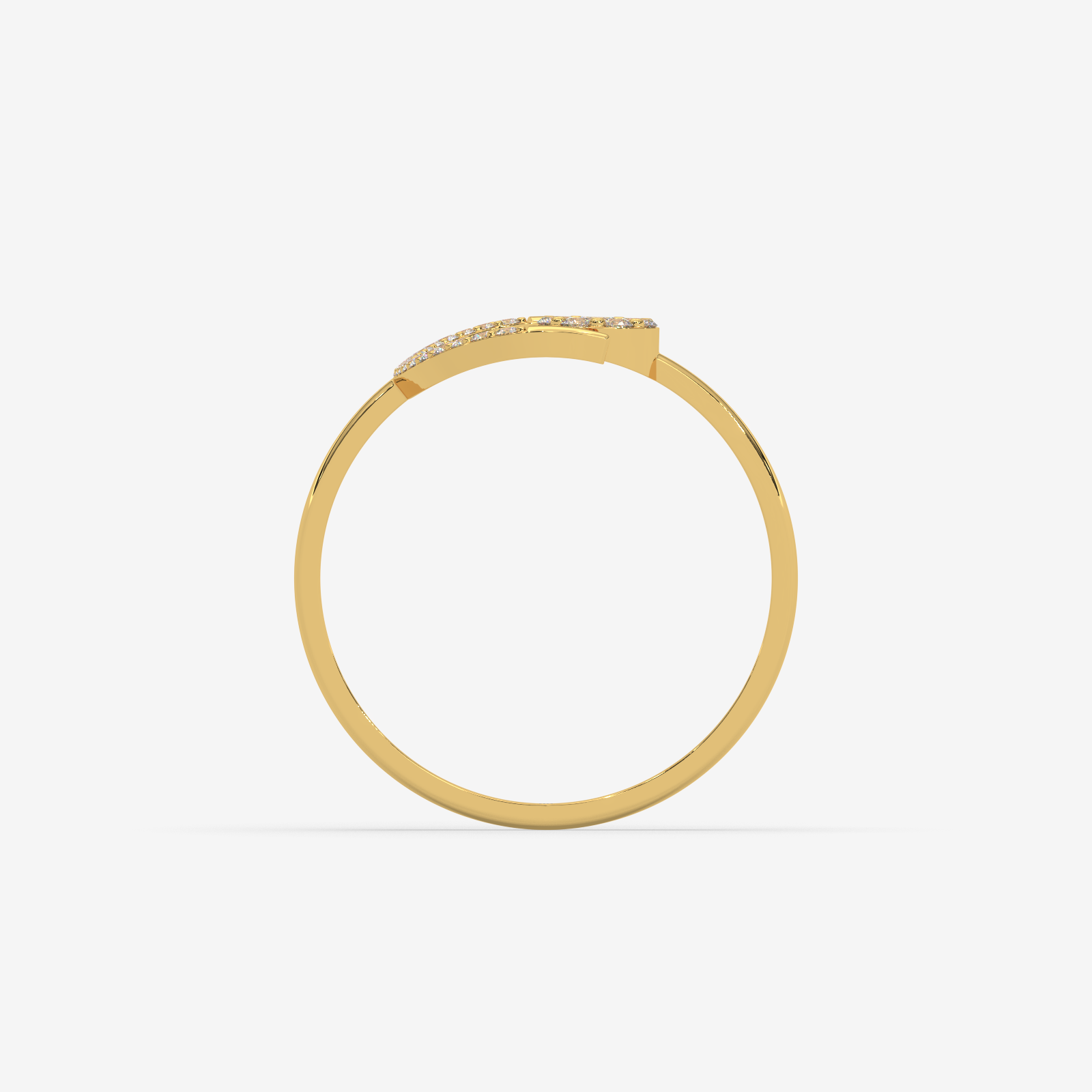 18k Gold Open Bypass Diamond Ring | Modern Cluster & Pave Statement Ring