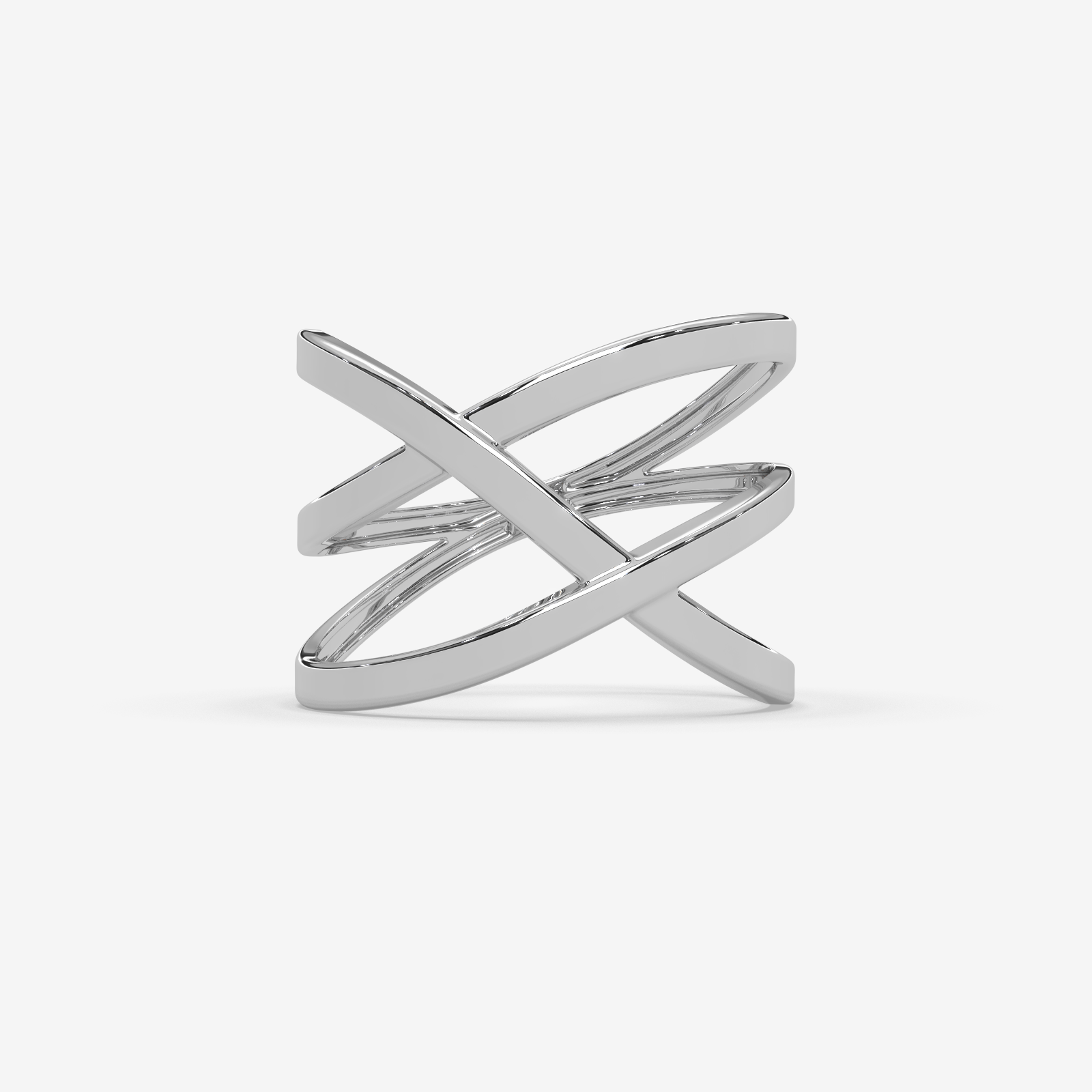 Solid 18K Gold Criss-Cross X Ring | Elegant Geometric Crossover Statement Jewelry for Women