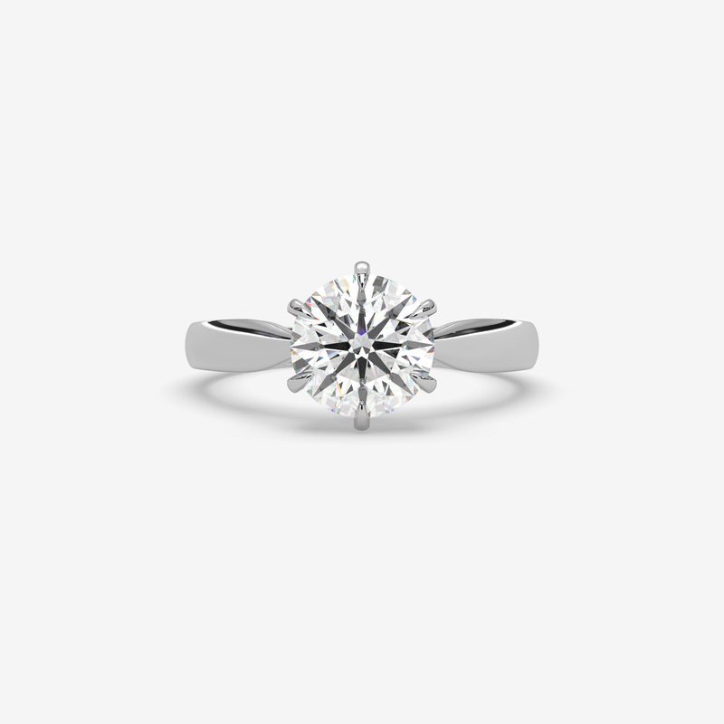 Solid Gold Round Brilliant Solitaire Diamond Engagement Ring