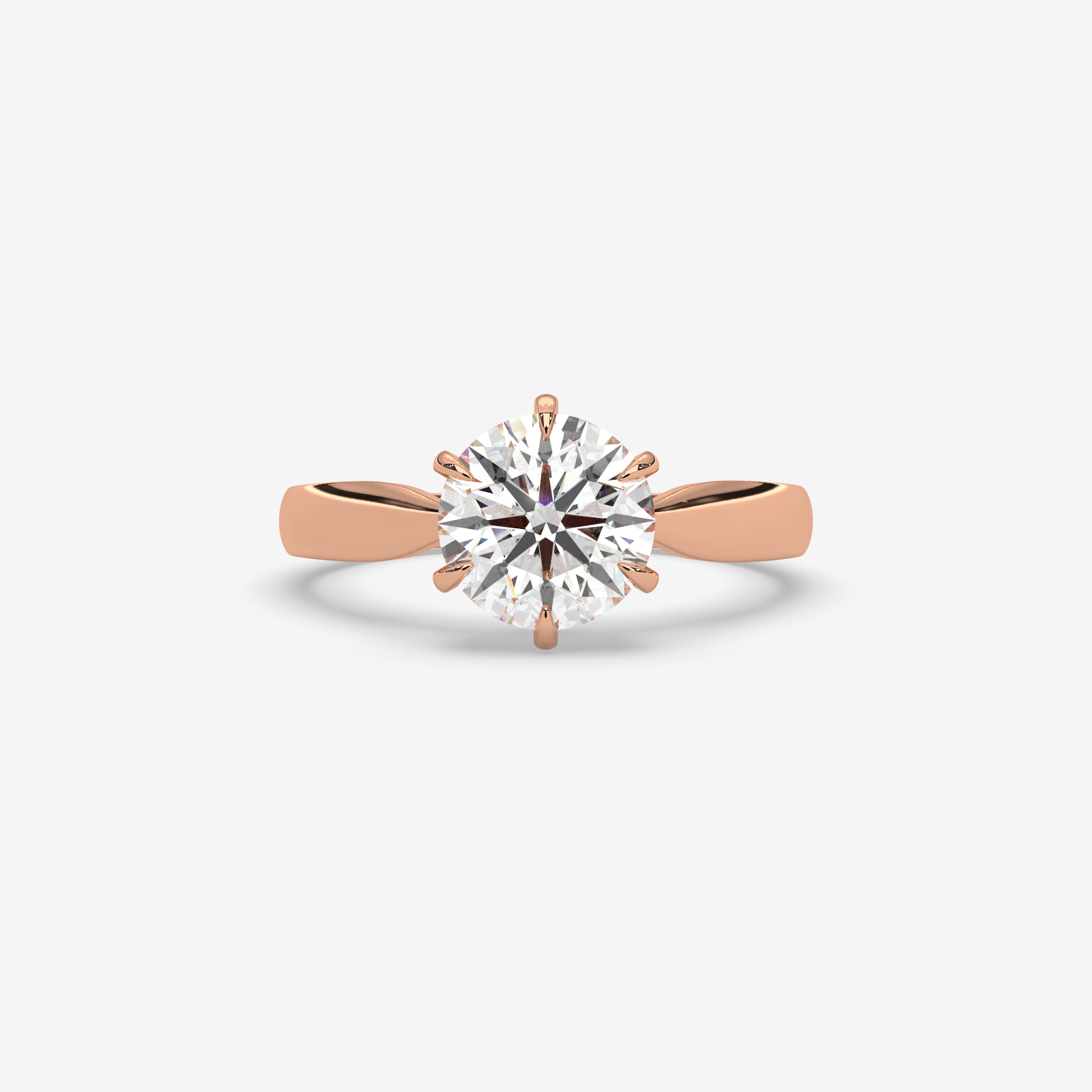 18K Gold Round Brilliant Solitaire Diamond Engagement Ring