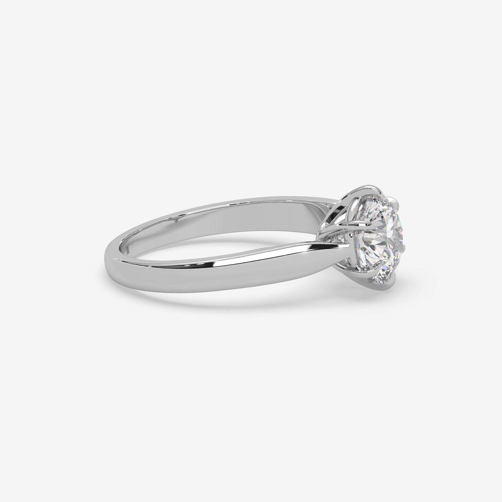 18K Gold Round Brilliant Solitaire Diamond Engagement Ring