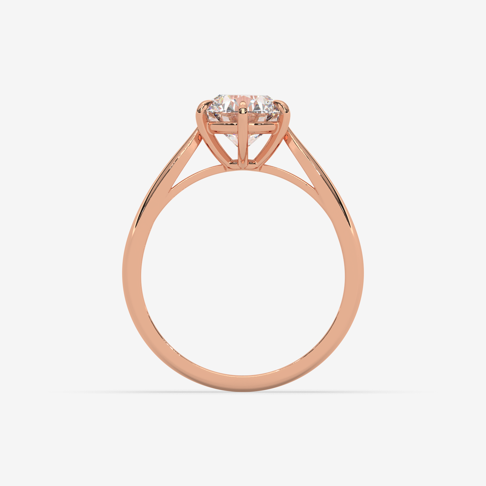 18K Gold Round Brilliant Solitaire Diamond Engagement Ring