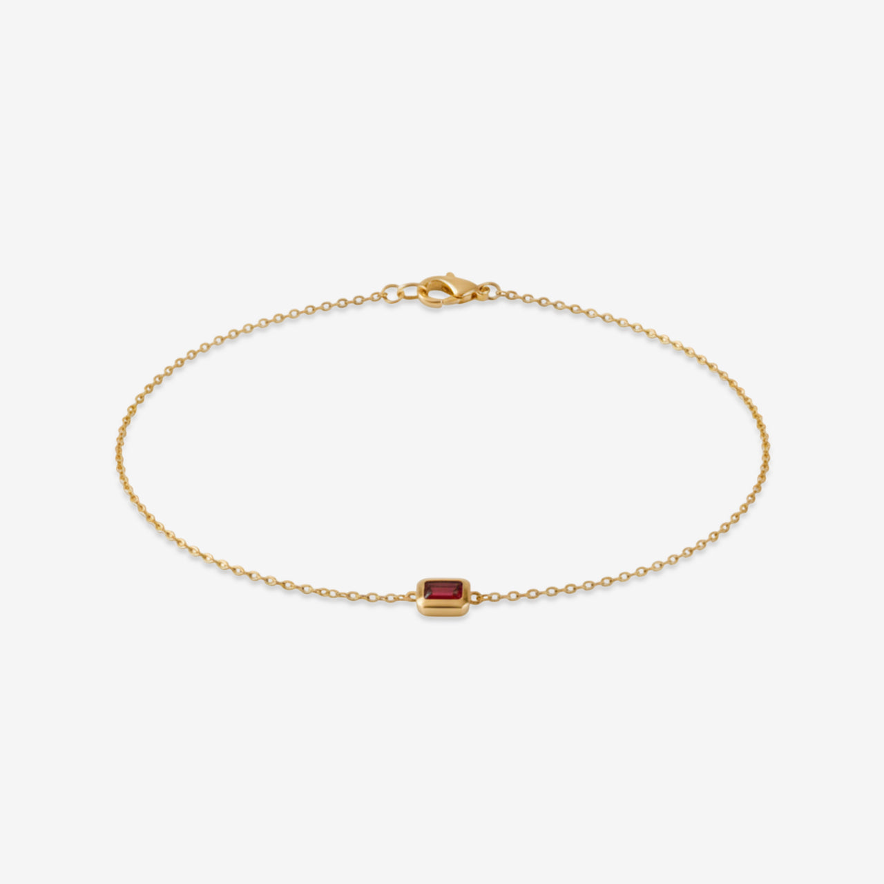 Dainty Baguette Birthstone Bracelet - 18K Gold customized jewelry
