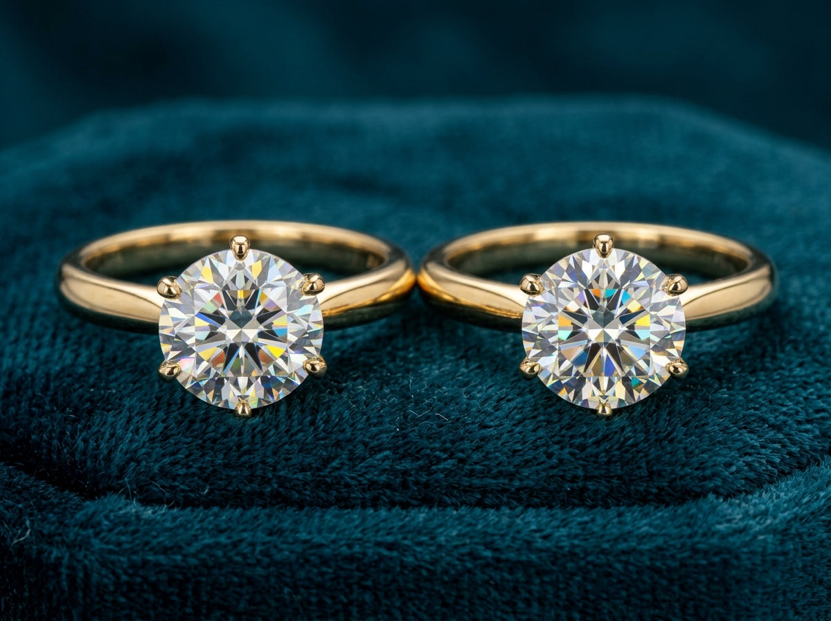 Natural and lab-grown diamond engagement rings comparison